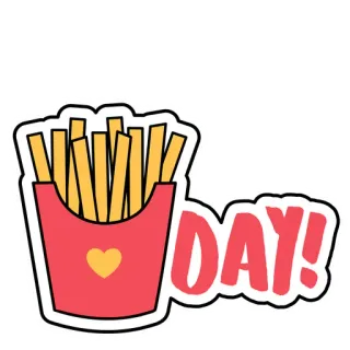 🍟 DAY! Pommes, Essen, Fast Food, Snack, Fritten whatsapp sticker