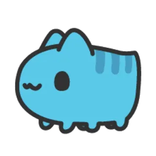 🐮 猫, アニメ, かわいい, 青, 動物, ステッカー telegram sticker
