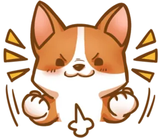 💪 dog, corgi, rude, offensive, cartoon, animal, meme, funny telegram sticker