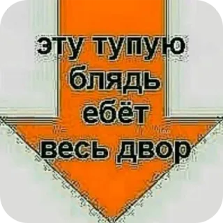 👇 эту тупую блядь ебёт весь двор offensant, vulgaire, argot, flèche, insultant telegram sticker