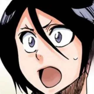 ⚔ Rukia Kuchiki Bleach Anime, Manga, Niespodzianka, Zszokowany, Przestraszony telegram sticker