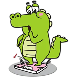 😟 crocodile, weight, scale, sad, animal, cartoon telegram sticker