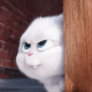 🐰 Snowball The Secret Life of Pets Hase, Kaninchen, Bösewicht, Tier, Haustier, wütend, Cartoon telegram sticker