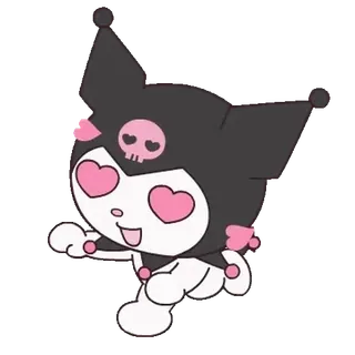 😊 Kuromi kuromi, sanrio, lindo, kawaii, personaje, dibujo animado telegram sticker