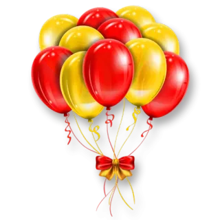 🎈 ballons, rouge, jaune, fête, soirée, anniversaire, cadeau whatsapp sticker