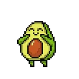 🥑 bơ, đồ ăn, trái cây, dễ thương, kawaii, pixel art, sticker telegram sticker