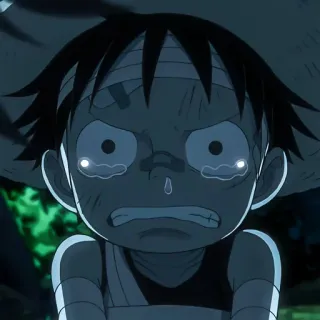 😭 Monkey D. Luffy One Piece anime, crying, emotional, sad, one piece, luffy telegram sticker