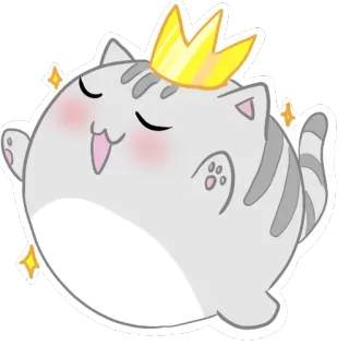 👑 chat, couronne, mignon, animal, kawaii, autocollant, animal de compagnie telegram sticker