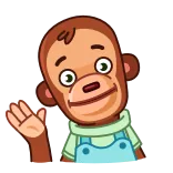 👋 monkey, animal, cartoon, cute telegram sticker