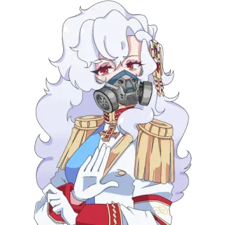 ❌ アニメ, ミリタリー, ガスマスク, 制服, 白髪 telegram sticker