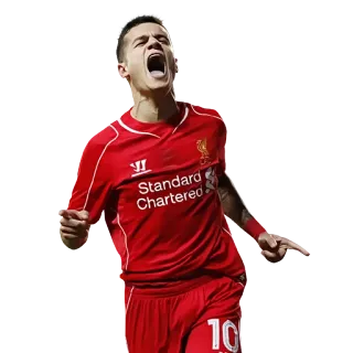 😱 Philippe Coutinho calcio, calcio, atleta, Liverpool, sport, giocatore, festa whatsapp sticker