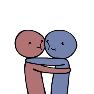 💙 abraço, amor, amizade, desenho animado, simples, fofo telegram sticker