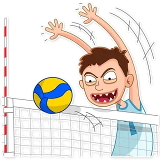 😈 volleyball, sport, net, competition, player whatsapp sticker