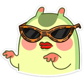 😎 kreskówka, postać, okulary, naklejka telegram sticker