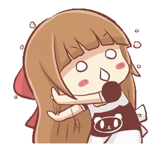 🍞 Мультфильм, Девочка, Милый, В шоке, Чиби, Аниме telegram sticker