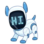 🤖 HI hond, robot, hoi, schattig, puppy, digitaal telegram sticker