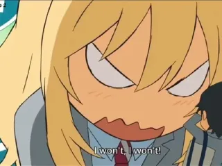 🎻 I won't, I won't! アニメ, 怒り, 漫画, 金髪, しません telegram sticker