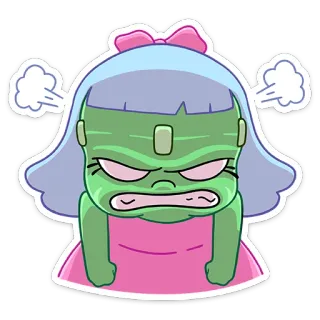 😡 Cartoon, wütend, frustriert, sauer, Figur, niedlich, Dampf, Ausdruck telegram sticker
