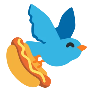🕊 pássaro, cachorro-quente, comida, animal telegram sticker