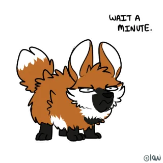 😳 WAIT A MINUTE. cane, in attesa, divertente, animale, volpe, carino telegram sticker