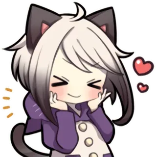 😆 Anime, Neko, Kawaii, Mignon, Autocollant, Dessin animé whatsapp sticker