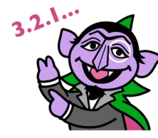😂 Count von Count Sesame Street 3..2..1... sesamstrasse, graf zahl, zahlen, cartoon, monster whatsapp sticker