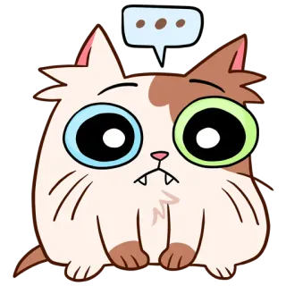 😶‍🌫️ ... chat, sticker, dessin animé, animal, mignon, drôle, bulle de dialogue whatsapp sticker