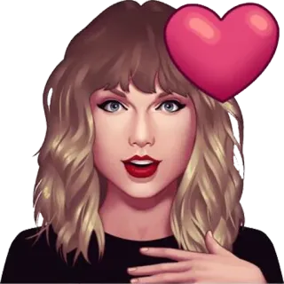 😍 Taylor Swift Taylor Swift, cœur, chanteuse, portrait, célébrité, pop star telegram sticker