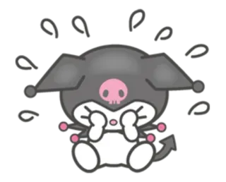😣 Kuromi Sanrio, Anime, Schattig, Kawaii, Cartoon, Duivel telegram sticker