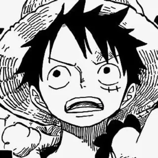 😐 Luffy One Piece Anime, Manga, One Piece, Ruffy, Strohhut, Cartoon, Charakter, Abenteuer telegram sticker