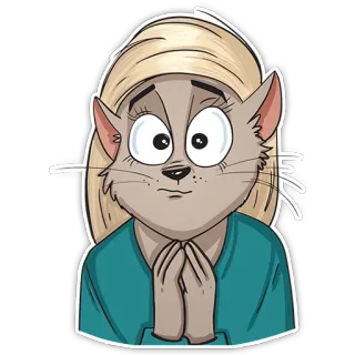 🥺 kucing, gadis, kartun, stiker, binatang, humanoid, kawaii telegram sticker