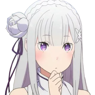 🤔 Emilia Re:Zero anime, emilia, re:zero, sticker, kawaii telegram sticker