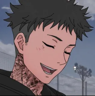 🖤 Аниме, Парень, Татуировка, Мультфильм, Персонаж telegram sticker