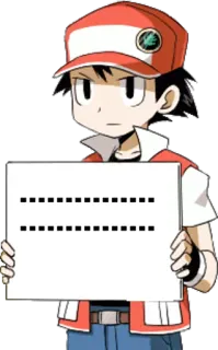 😶 Red Pokemon pokemon, rojo, videojuego, anime, personaje, señal telegram sticker