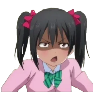 😡 Yazawa Nico Love Live! อนิเมะ, ผู้หญิง, การ์ตูน, ยาซาวะ นิโกะ, Love Live, โกรธ telegram sticker