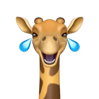 🦒 Girafa, Emoji, Rindo, Animal, Chorando telegram sticker