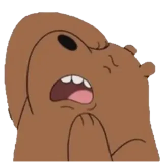 😫 Grizz We Bare Bears cartoon, angry, bear, Grizz, We Bare Bears telegram sticker
