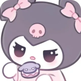 ❤ Kuromi Kuromi, Sanrio, dibujos animados, anime, personaje, lindo telegram sticker