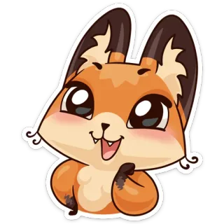 😃 lis, słodki, zwierzę, kreskówka telegram sticker