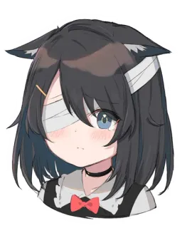 🥺 Anime, Chica, Orejas de gato, Vendaje, Maid, Lindo, Chibi telegram sticker