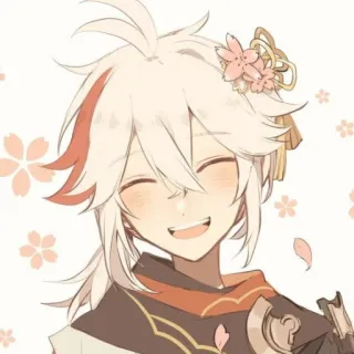 😄 Kaedehara Kazuha Genshin Impact 动漫, 电子游戏, 粉丝作品, 卡哇伊, 可爱, 原神, 枫原万叶 telegram sticker