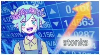 📈 Basil OMORI stonks Meme, Stonks, Postać, Gaming, Śmieszne telegram sticker