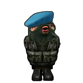 😯 Żołnierz, Wojsko, Beret, Kominiarka, Mundur, Counter-Strike telegram sticker
