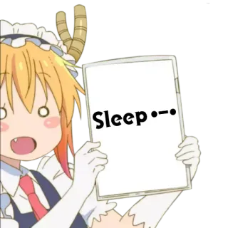 🛌 Tohru Miss Kobayashi's Dragon Maid Sleep -.- アニメ, トール, ドラゴン, 睡眠, メイド, 可愛い telegram sticker