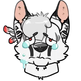 😭 buồn, khóc, cảm xúc, Furry, nước mắt, hoạt hình, động vật telegram sticker