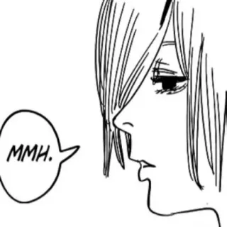 😐 MMH. anime, manga, portrait, line art, conversation, speech bubble telegram sticker