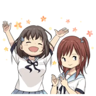 😃 Anime, Nữ sinh, Vui vẻ, Tình bạn, Phim hoạt hình, Dễ thương, Con gái telegram sticker