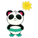 ☀️ panda, sun, cute, animal, cartoon, illustration telegram sticker