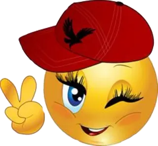 😉 smiley, emoticon, peace sign, wink, cap, eagle whatsapp sticker