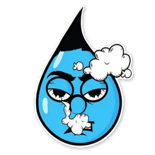 💧 물, 물방울, 잡초, 흡연, 만화, 캐릭터, 취한 telegram sticker